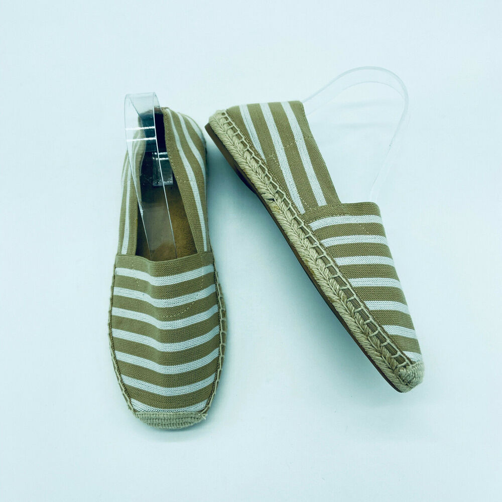 Vionic 10 Valeri Striped Espadrille Flats Shoes
